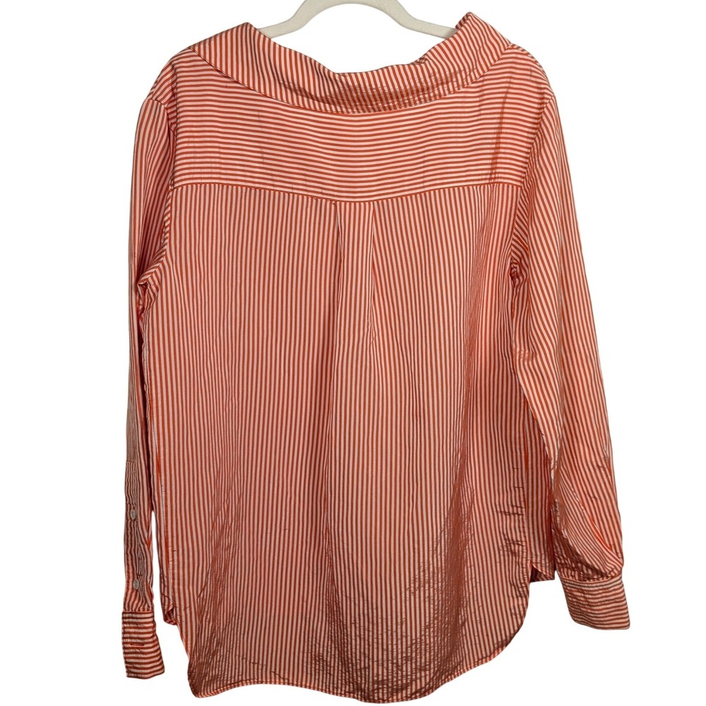 Altuzarra Eileen striped cotton twill top Spread Collar Long Sleeve shirt 42 - Picture 6 of 8